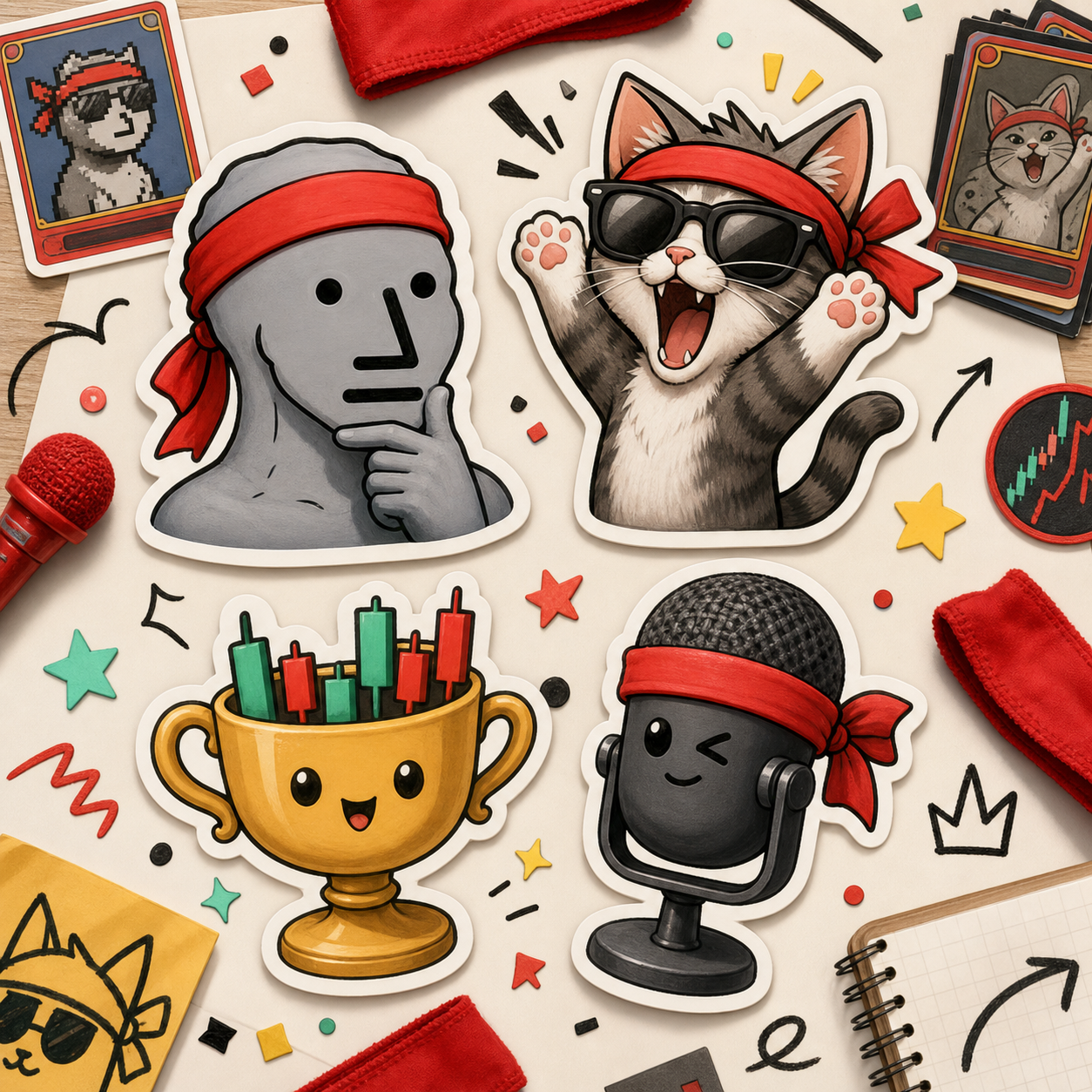 Red Band Influencers sticker sheet